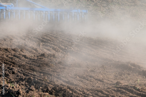 Cultivation of soil in spring time.