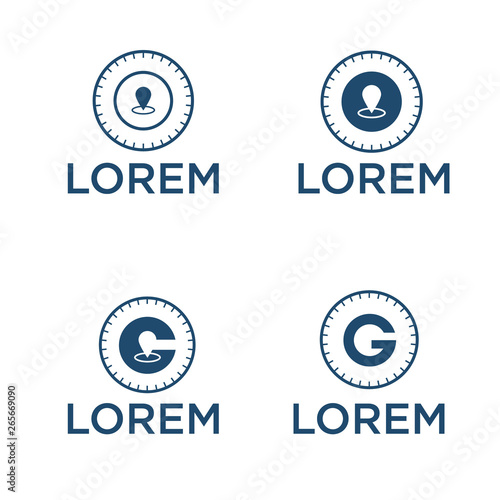 vector illustration radar location letter g icon logo design