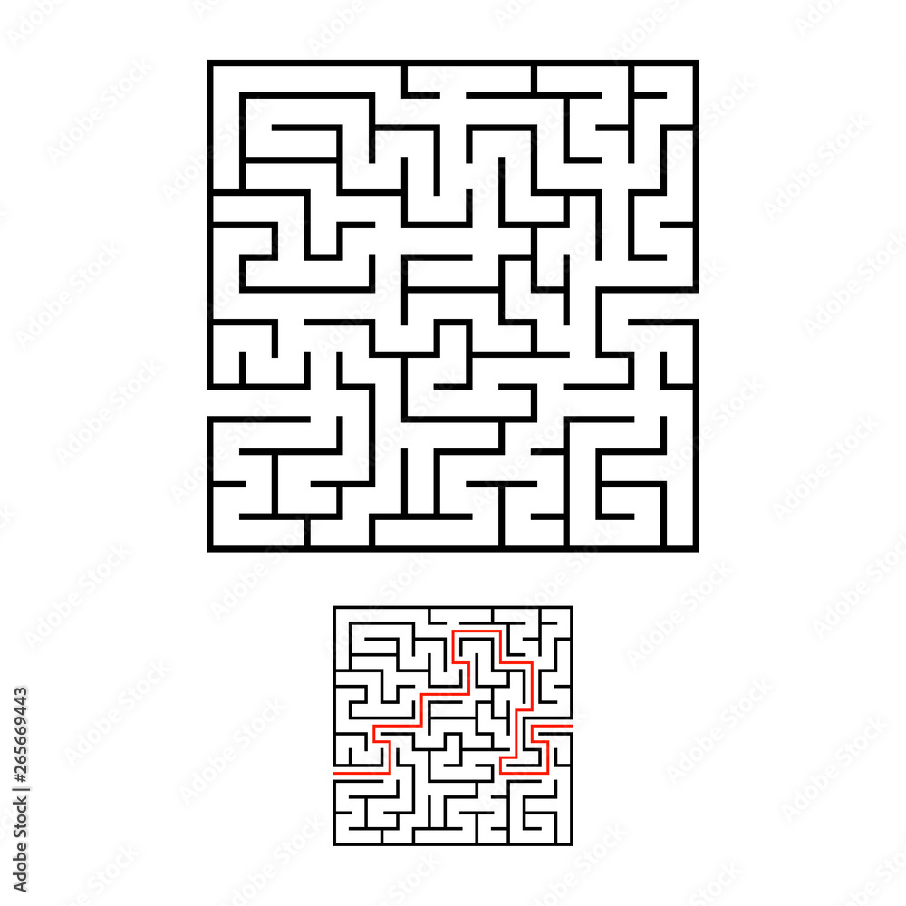 Abstact labyrinth. Educational game for kids. Puzzle for children. Maze conundrum. Find the right path. Vector illustration. Abstact labyrinth. Educational game for kids. Puzzle for children. Maze conundrum. Find the right path. Vector illustration.