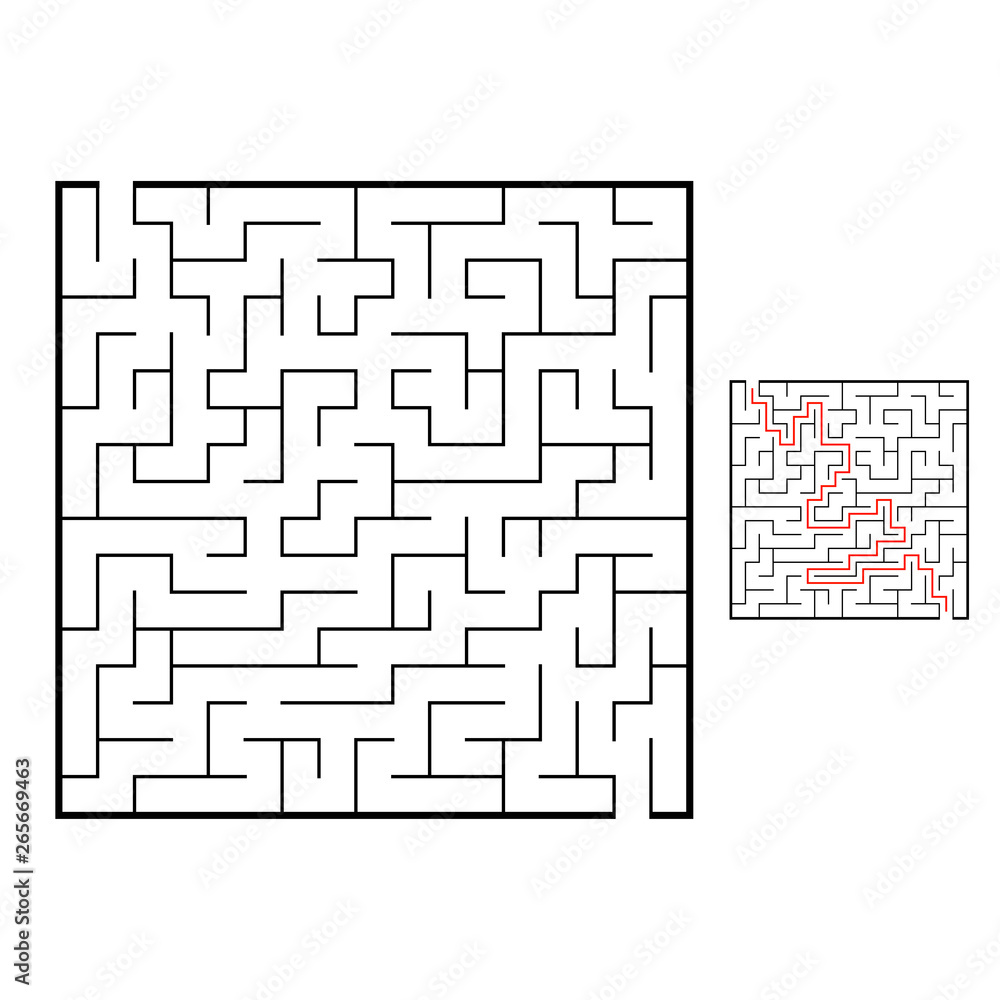 Abstact labyrinth. Educational game for kids. Puzzle for children. Maze conundrum. Find the right path. Vector illustration. Abstact labyrinth. Educational game for kids. Puzzle for children. Maze conundrum. Find the right path. Vector illustration.