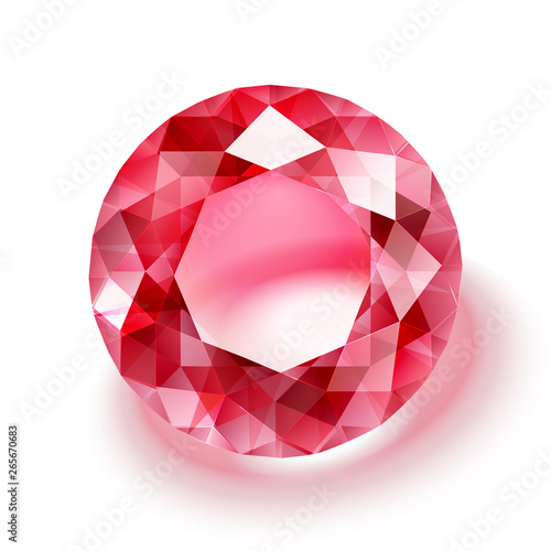 Realistic ruby illustration - vector red diamond 