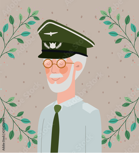 veteran military celebration crd with leafs