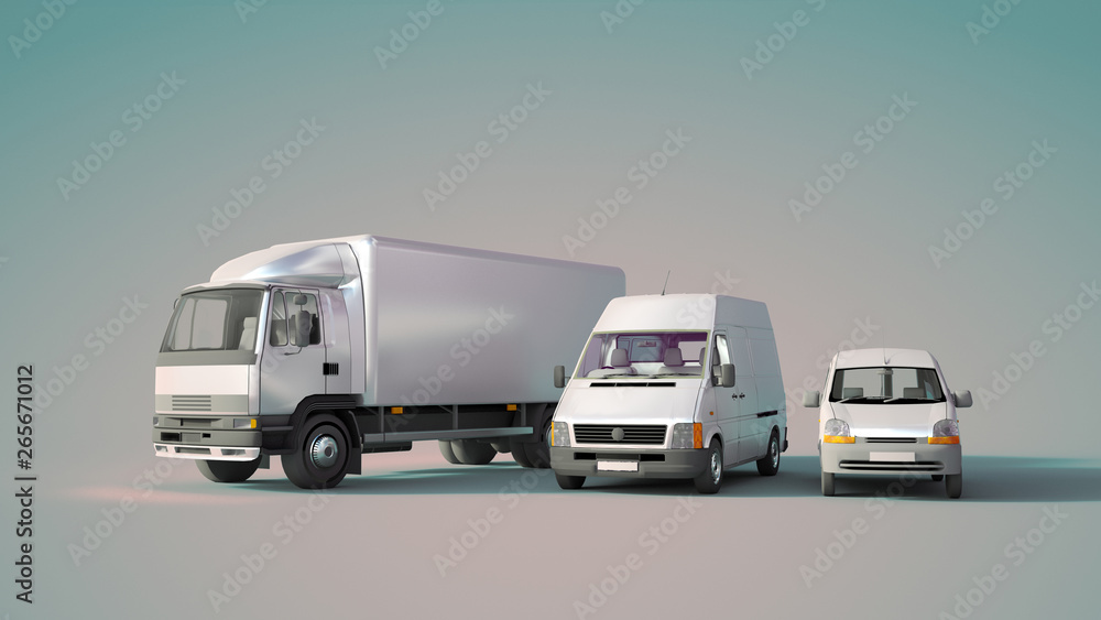 Road transportation fleet blue