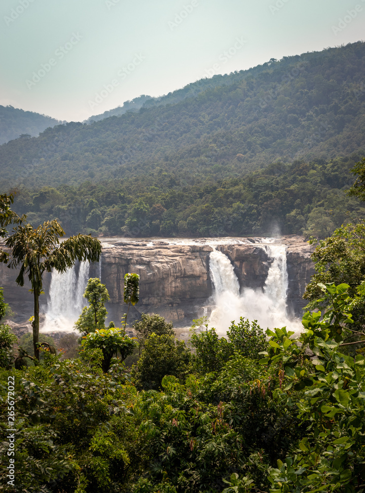 Waterfall Athirapally front view from distance