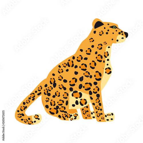Fototapeta Naklejka Na Ścianę i Meble -  Leopard cute trend style, animal predator mammal, jungle