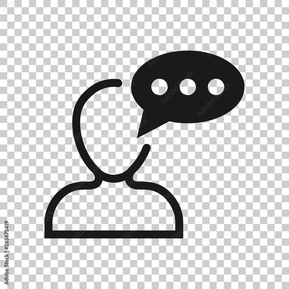 Man head mind thinking icon in transparent style. Speech bubble with people vector illustration on isolated background. Contemplating dialog business concept. Man head mind thinking icon in transparent style. Speech bubble with people vector illustration on isolated background. Contemplating dialog business concept.