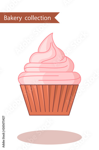 Bakery collection. Colored icon cake. In trendy flat style isolated on white background.