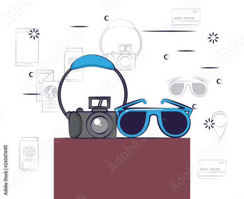 Traveling tourism exciting trip card background