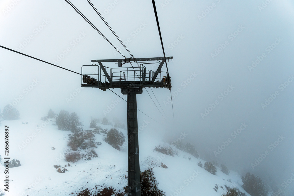 Ski Lift in the Fog