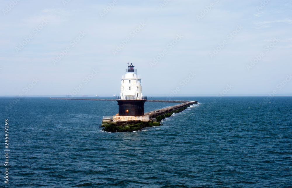 Passing by Harbor of Refuge Lighthouse in Delaware Bay - Lewes to Cape May ferry