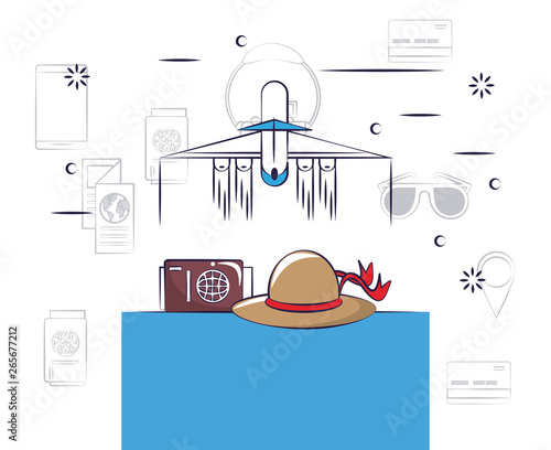 Traveling tourism exciting trip card background