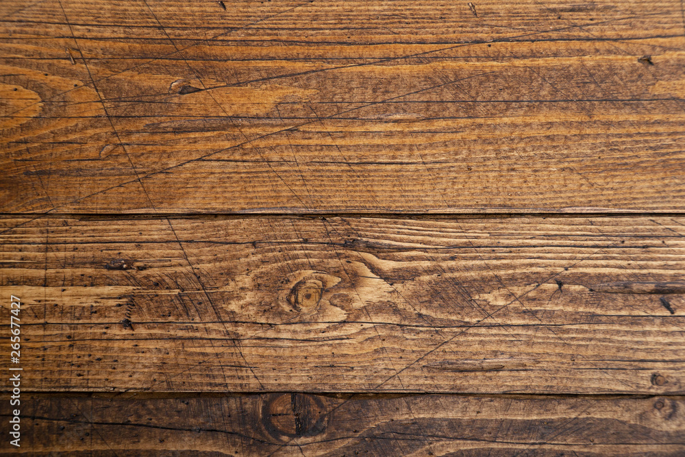 Fototapeta premium Old wooden texture background. Rustic wooden table or floor.