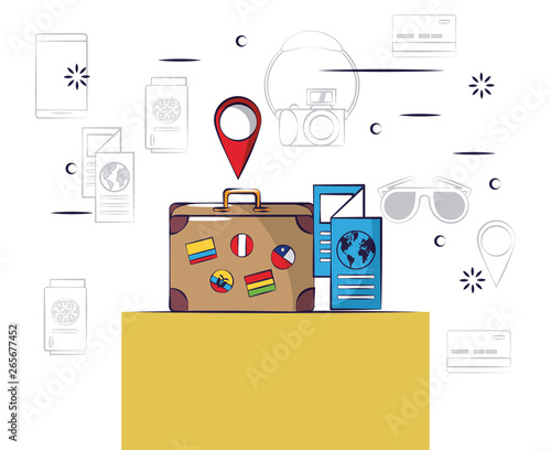 Traveling tourism exciting trip card background