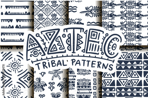 Seamless aztec vector pattern.