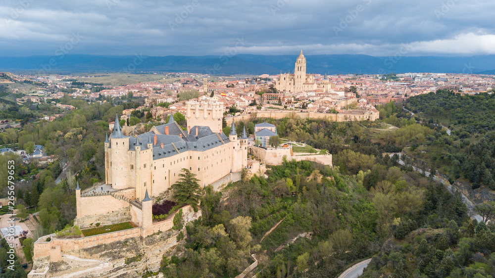 aerial view of Segovia Spanish city