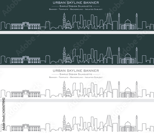 Bahrain Single Line Skyline Banner