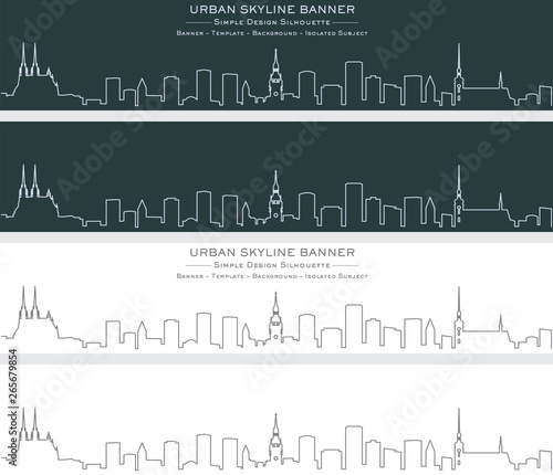 Brno Single Line Skyline Banner