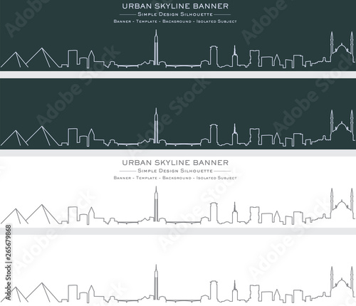 Cairo Single Line Skyline Banner