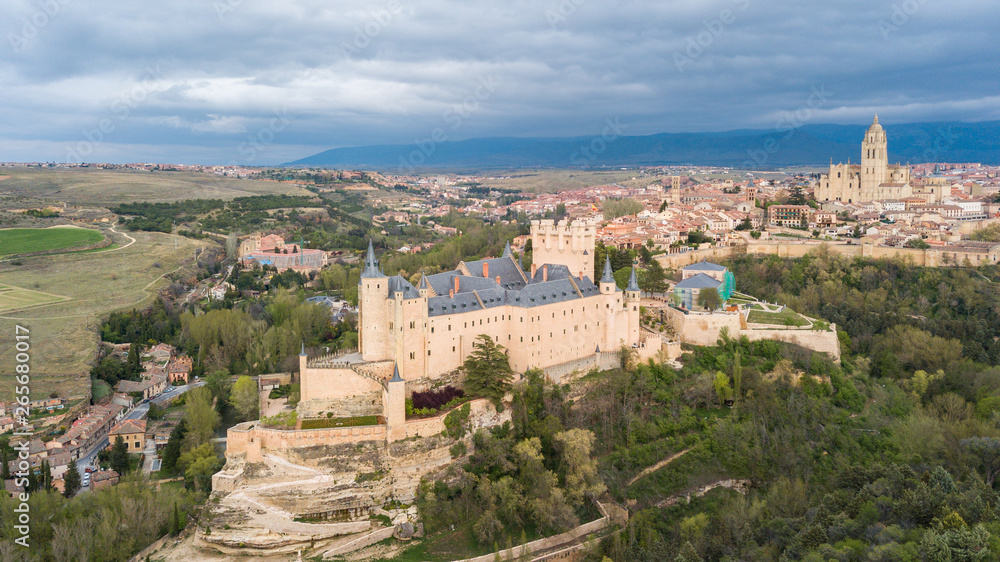 aerial view of Segovia Spanish city