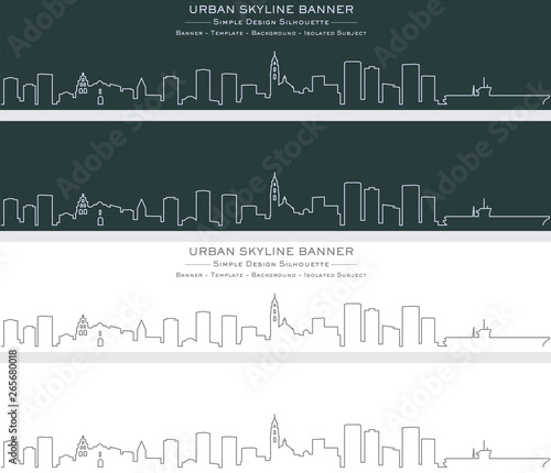 San Diego Single Line Skyline Banner