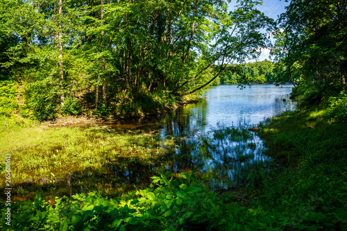 calm countryside river in autumn