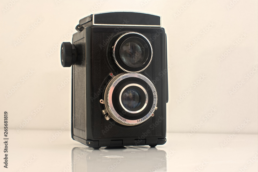 old Vintage camera that has been isolated with white background