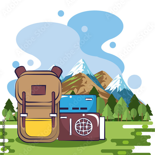 Traveling tourism exciting trip card background