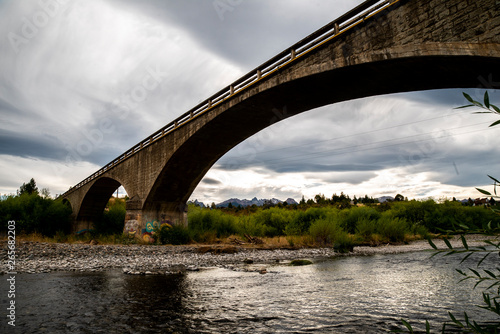 Patagonia bridge over the river