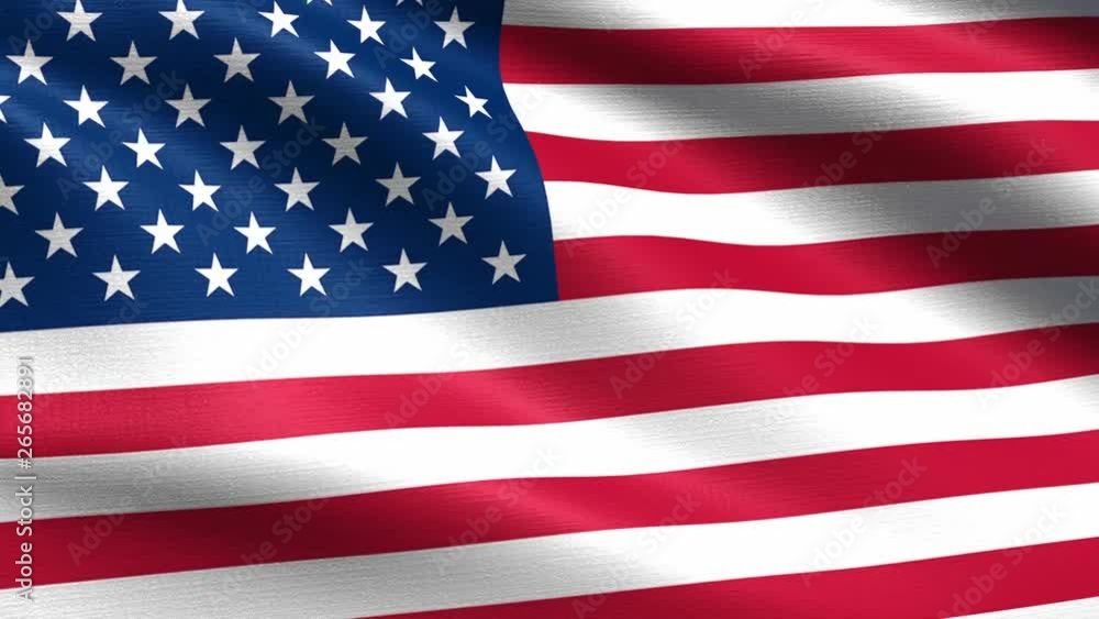 Realistic flag of United States of America, Seamless looping with highly detailed fabric texture, 4k resolution Realistic flag of United States of America, Seamless looping with highly detailed fabric texture, 4k resolution