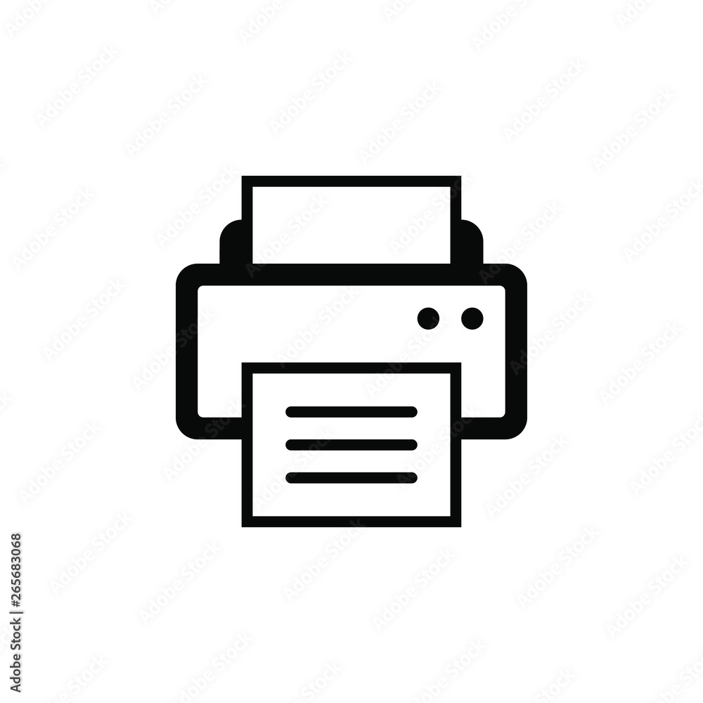 Printer vector border icon. This icon use for admin panels, website, interfaces, mobile apps Printer vector border icon. This icon use for admin panels, website, interfaces, mobile apps