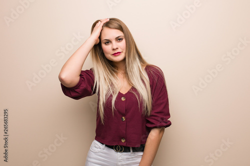 Young russian woman tired and very sleepy