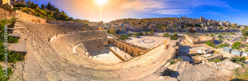 View of the Roman Theater and the city of Amman, Jordan photo