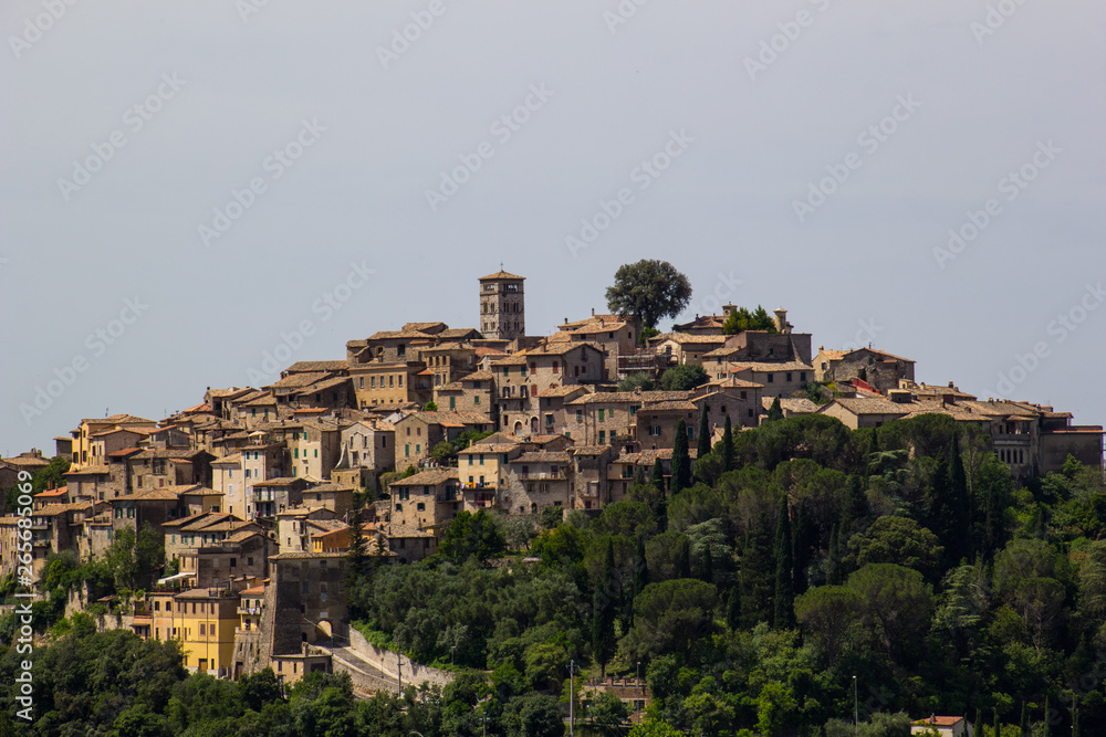 Village in tuscany italy, historical ,on the to of a hill