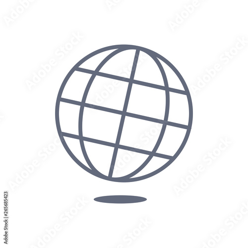globus illustration black and white vector icon isolated on white background