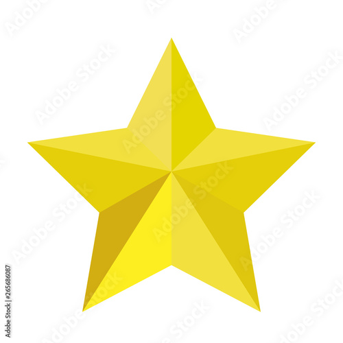 Yellow star vector flat shape element sign isolated white icon