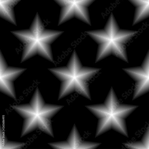 Fototapeta Naklejka Na Ścianę i Meble -  White stars on a black background. Vector drawing. Seamless pattern. texture.