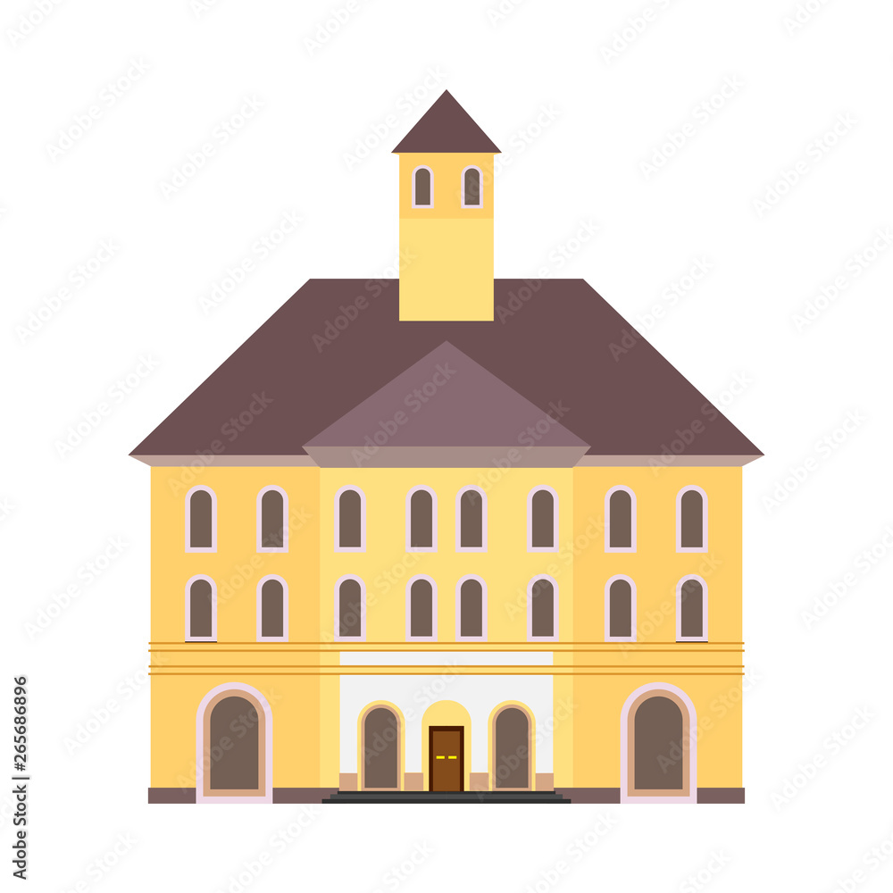 Residential vector flat house icon. Concept building structure real estate district