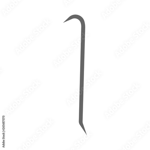 Crowbar danger hand tool burglar gangster housebreaker icon vector. Vandalism silhouette symbol