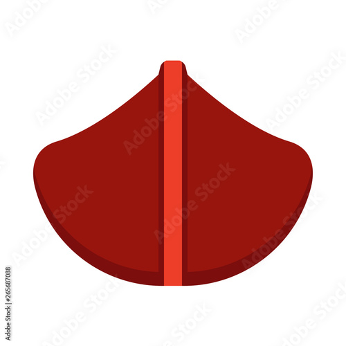 Canoe activity tourism kayak front view vector. Extreme sports transport river adventure icon