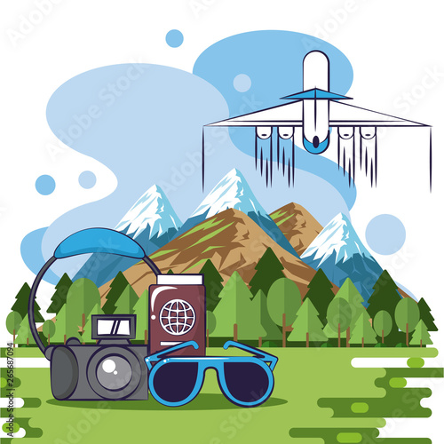 Traveling tourism exciting trip card background