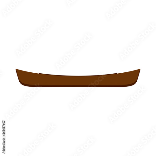 Canoe activity tourism kayak side view vector. Extreme sports transport river adventure icon