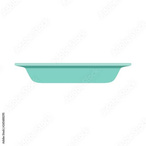 Bowl design dinner lunch cuisine vector icon. Food menu ceramic plate object