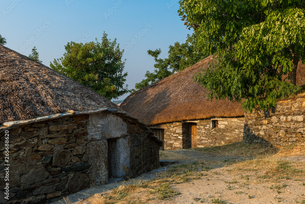 Palloza, traditional thatched roof house in O Cebreiro, Lugo, Spain Palloza, traditional thatched roof house in O Cebreiro, Lugo, Spain