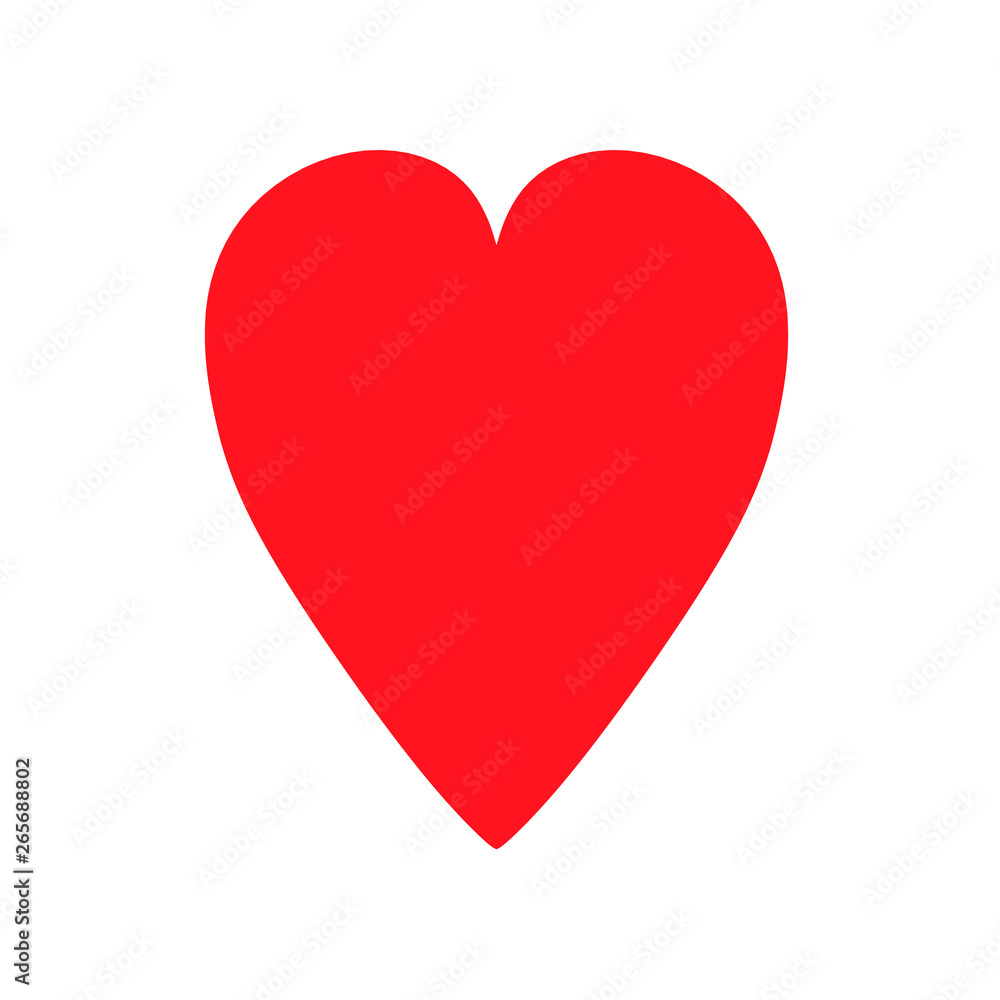 Heart red shape decoration love vector icon. Cute sweet flat element