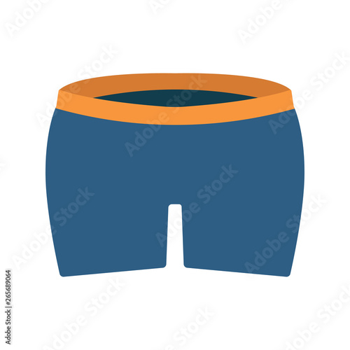 Boxer briefs clothes model fitness vector flat icon. Underpants man shorts man.