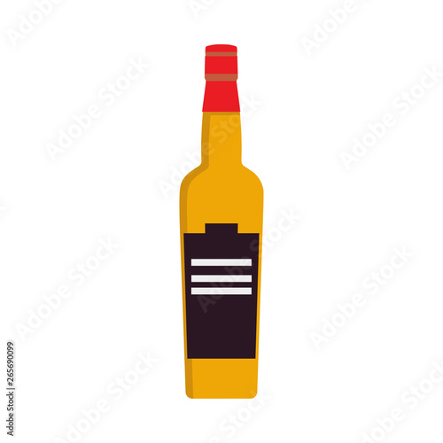 Wiskey bottle beverage liquid party symbol. Cognac glass object celebration vector icon alcohol.