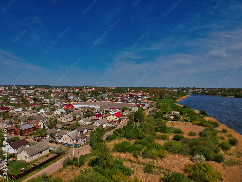 Aerial view of Nesvizh, Minsk Region, Belarus