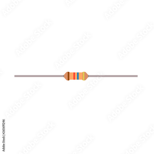 Resistor small flat vector parts components electronic circuit. Microchip computer server icon view