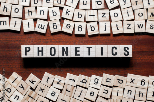 Phonetics word concept on cubes photo