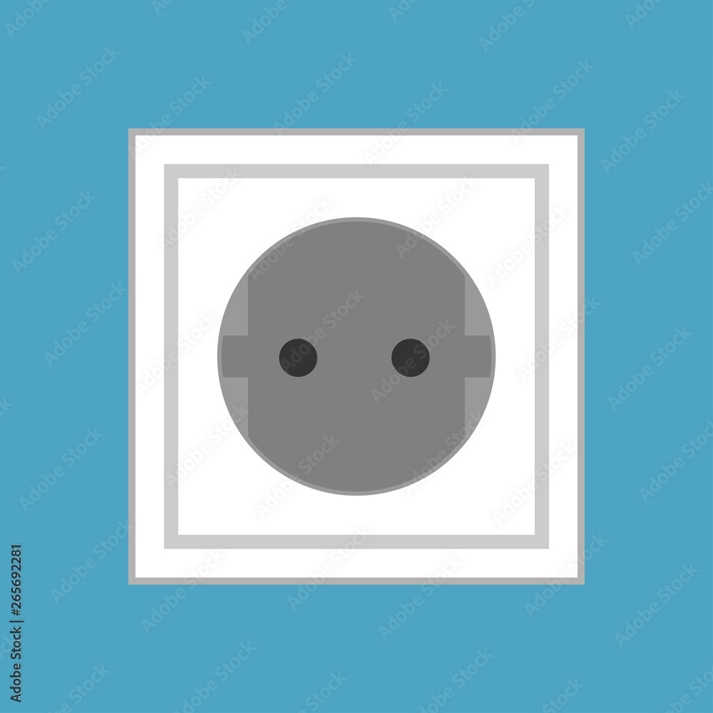 Wall socket vector icon equipment interior technology object. Electrical tool supply sign plug. Power outlet floor Wall socket vector icon equipment interior technology object. Electrical tool supply sign plug. Power outlet floor